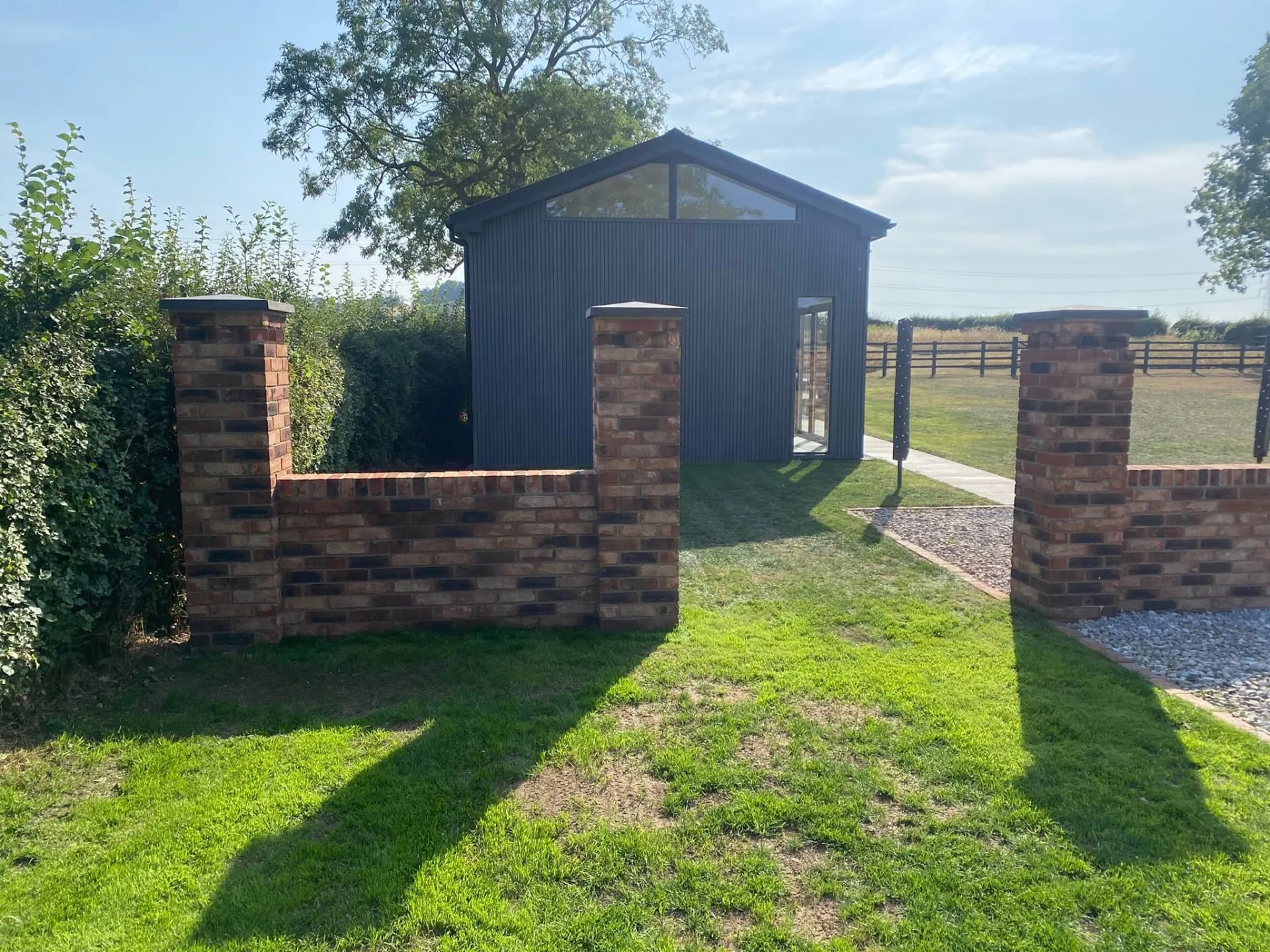 Glazed-gable golf swing room and garden office built by JRC Developers — builders in Callow Hill, Worcestershire