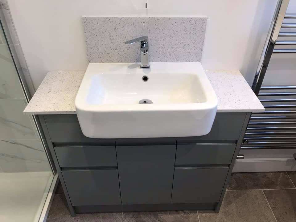 En-suite vanity and basin at the Inkberrow new-build
