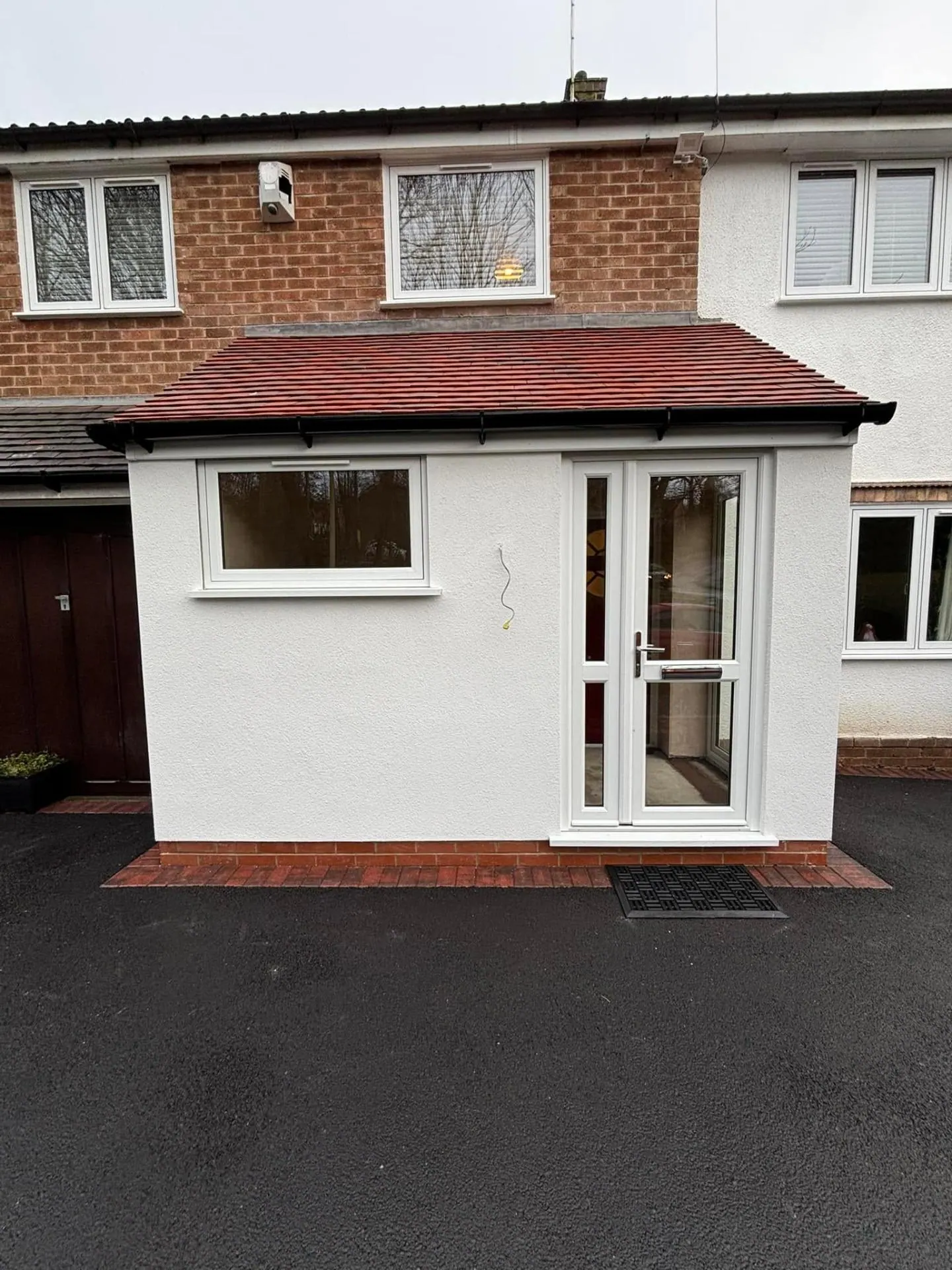 New brick porch and front elevation improvements by JRC Developers — builders in Droitwich Spa, Worcestershire