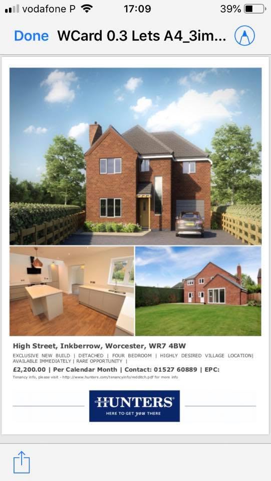 Estate agent's listing for the finished four-bedroom detached Inkberrow new-build on High Street, WR7 4BW